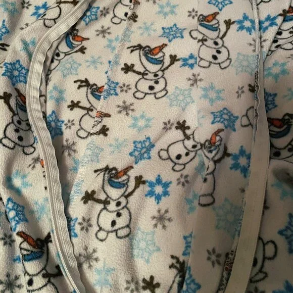 Disney Frozen Olaf SNOWMAN and SNOWFLAKE print hooded hoodie onesie one piece - Picture 8 of 16